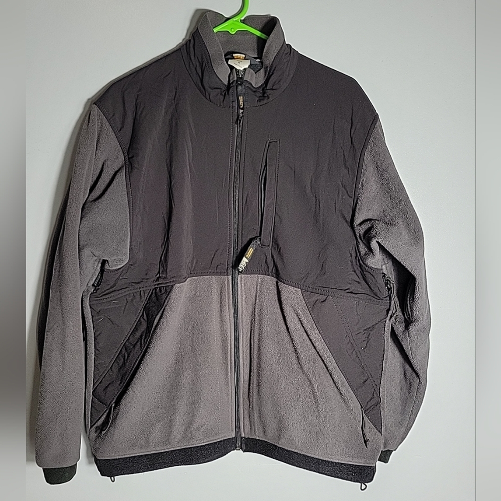 REI Mens Medium Black/Gray Fleece Full Zip Jacket